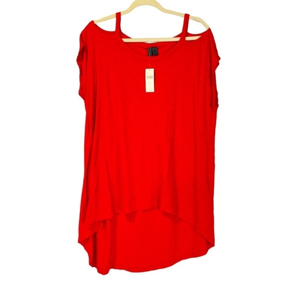 NWT Anthropologie Left Of Center Red Off the Shoulder‎ Top - Picture 1 of 6